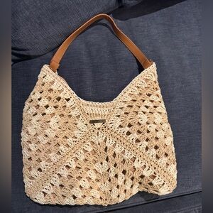 NEW Catherine Malandrino Macramé Cotton Rope Tote Bag